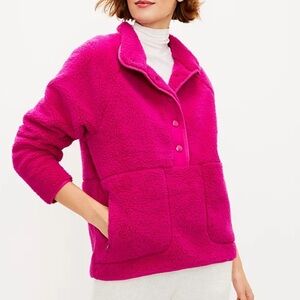 Lou & Grey Cozy Up Sherpa Jacket Pullover Large